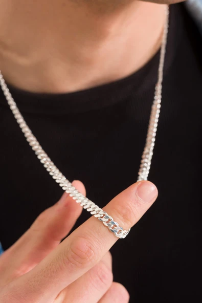 ANDA 925 Ayar Gümüş Unisex Gurmet Zincir-gurmet Kolye 5.7 Mm 65 Cm ürün görseli