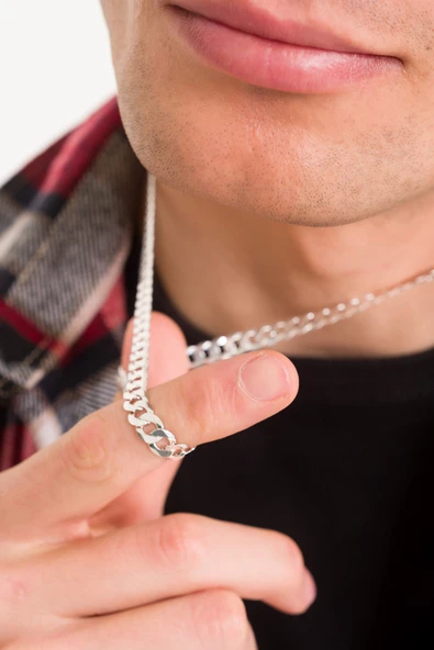 ANDA 925 Ayar Gümüş Orijinal Italyan Gurmet Kolye 5.9 Mm 60 Cm - Resim 2