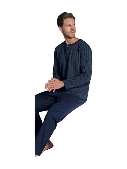 Pijadore Erkek %100 Pamuk Süprem Mevsimlik Uzun Kollu Pijama Takımı 1949 - 2