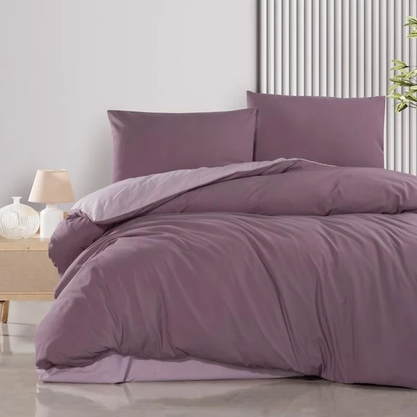 Schafer Mia Çift Kişilik Nevresim Takımı Mürdüm – 200x220 cm Nevresim, 240x260 cm Çarşaf, 2 Yastık Kılıfı - 1
