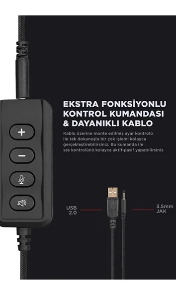 Rampage Rm-k88 X-raider Usb 7.1 Kumandalı Pc Ps4 Mobile Surround Gaming Oyuncu Mikrofonlu Kulaklık - 4