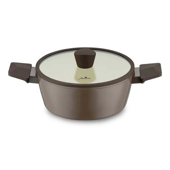 Jumbo Swiss Crystal Brown 7 Parça İndüksiyon Tabanlı Tencere Seti - Resim 4