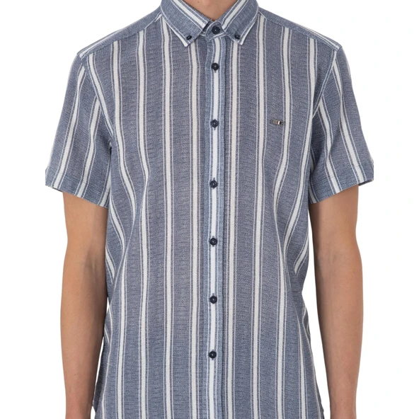 Erkek Haki Kısa Kollu Gömlek 2182541 - Resim 6