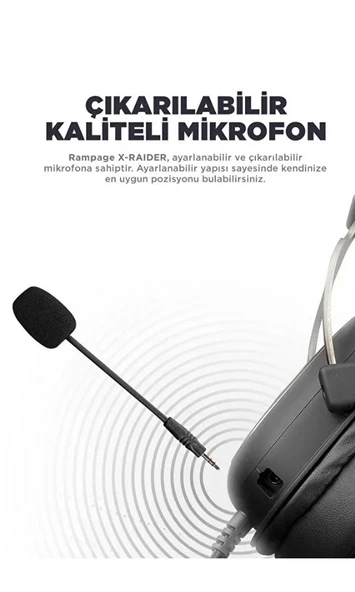 Rampage Rm-k88 X-raider Usb 7.1 Kumandalı Pc Ps4 Mobile Surround Gaming Oyuncu Mikrofonlu Kulaklık - 5