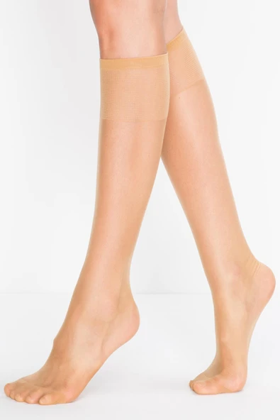 Monalisa Home Gösterişli  57 Ten/Skın Renk Parlak İnce Diz Altı Çorap ürün görseli