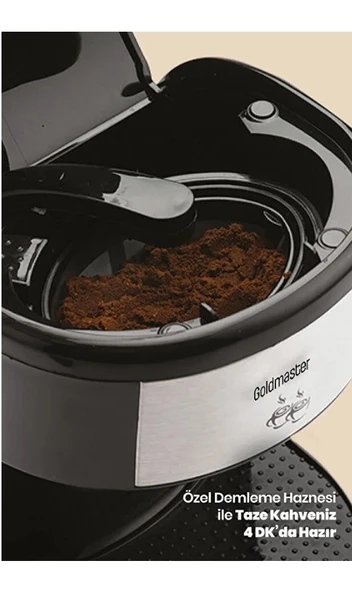 GoldMaster Zinde Yıkanabilir ve Temizlenebilir Filtreli Çift Kupalı Filtre Kahve Makinesi-0265 - 4
