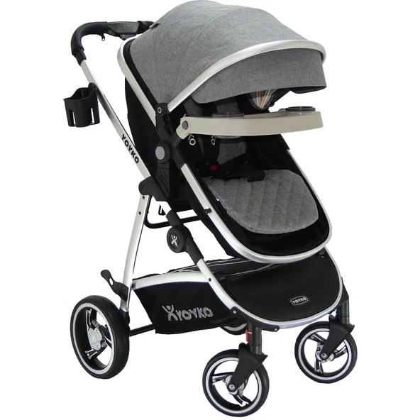 Yoyko City Gri Silver Travel Sistem Bebek Arabası - Resim 9