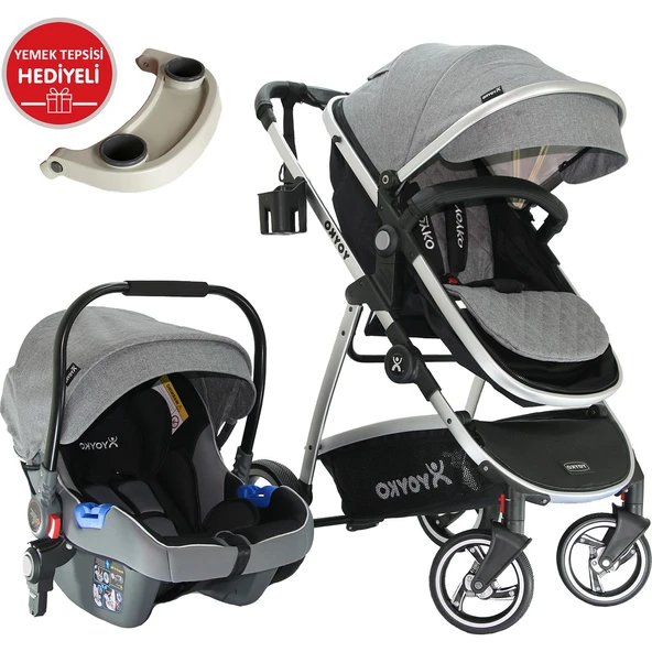 Yoyko City Gri Silver Travel Sistem Bebek Arabası - Resim 2
