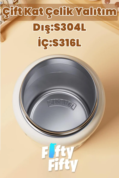 DILLER 600 ML Tek Kapak Çift Kullanım Pipetli/Pipetsiz Taşıma El Askılı Vacum Cup/Çelik Termos -FFD9361-600 - 4