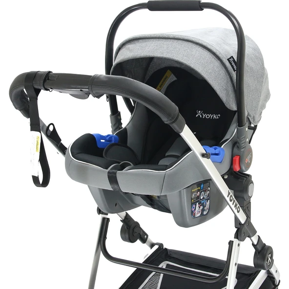 Yoyko City Gri Silver Travel Sistem Bebek Arabası - Resim 7