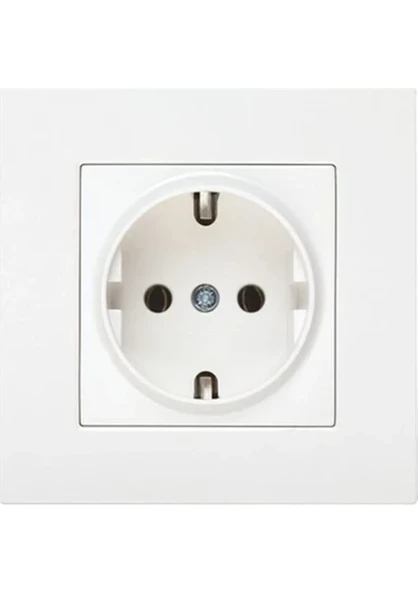 Viko Beyaz Kare 12'li Topraklı Çerçeveli Priz - Resim 2