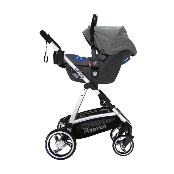 Yoyko City Gri Silver Travel Sistem Bebek Arabası - Resim 6