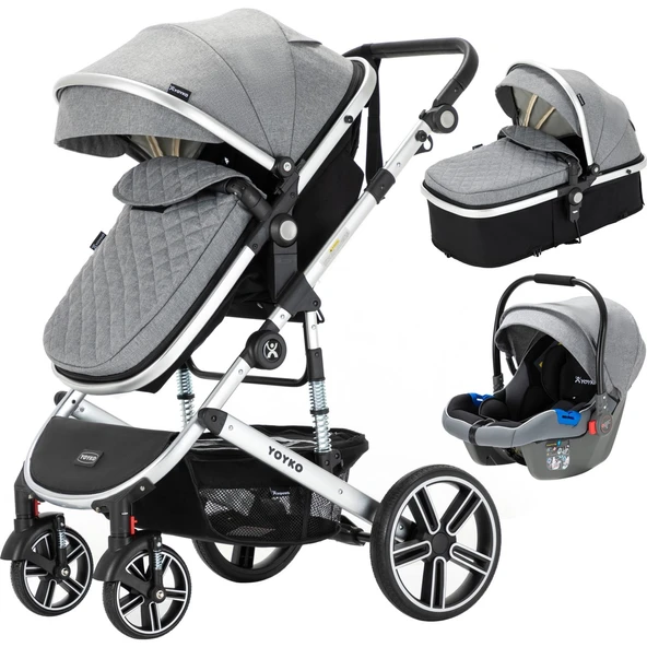 Yoyko Ultimate Gri Silver Travel Sistem Bebek Arabası ürün görseli