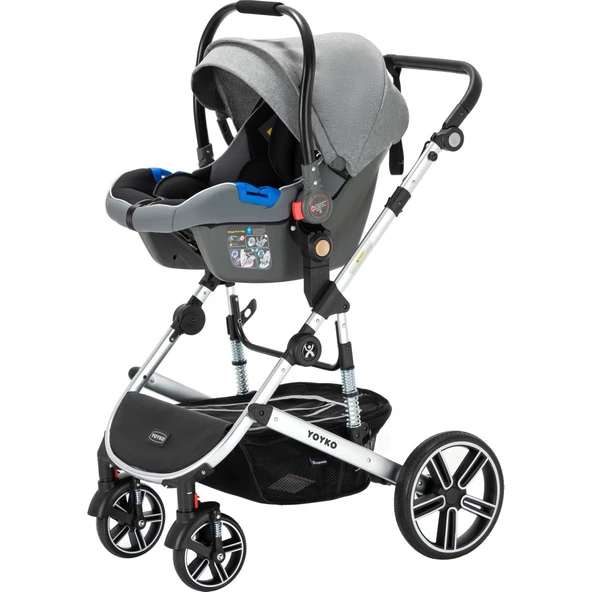 Yoyko Ultimate Gri Silver Travel Sistem Bebek Arabası - Resim 4
