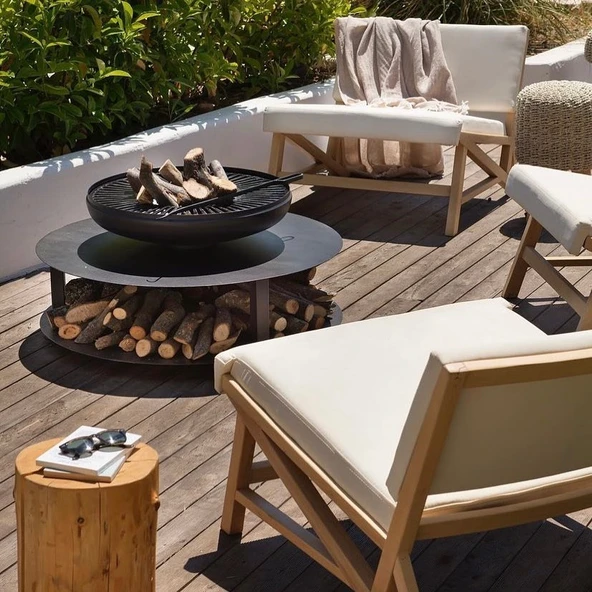 FUJI SHORT Odunluklu Ateş Çukuru, Bahçe Şöminesi & Bahçe Masası - 3