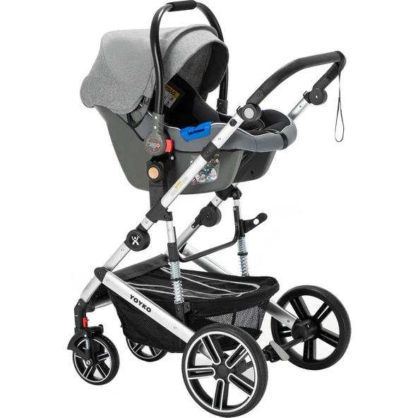 Yoyko Ultimate Gri Silver Travel Sistem Bebek Arabası - Resim 3
