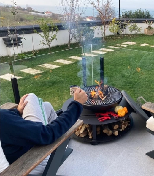 FUJI SHORT Odunluklu Ateş Çukuru, Bahçe Şöminesi & Bahçe Masası - 10