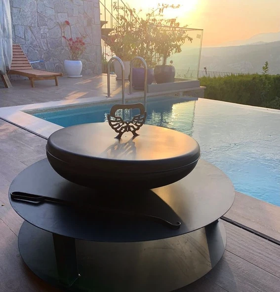 FUJI SHORT Odunluklu Ateş Çukuru, Bahçe Şöminesi & Bahçe Masası - 7