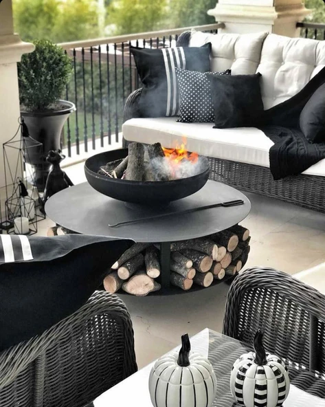 FUJI SHORT Odunluklu Ateş Çukuru, Bahçe Şöminesi & Bahçe Masası - 2