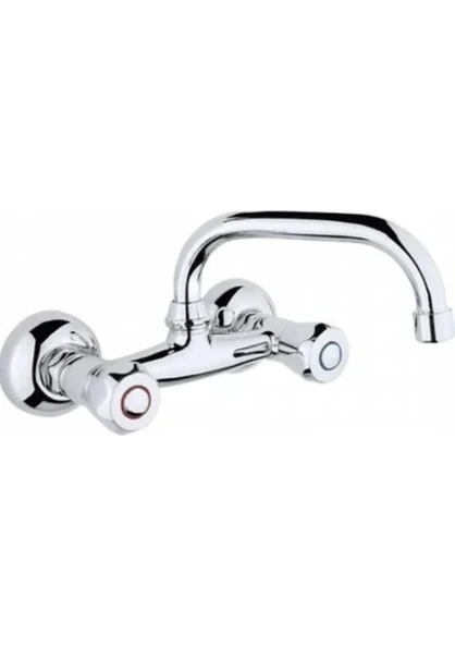 Megastar Duvardan Klasik Çevirmeli Evye Batarya Musluk ürün görseli