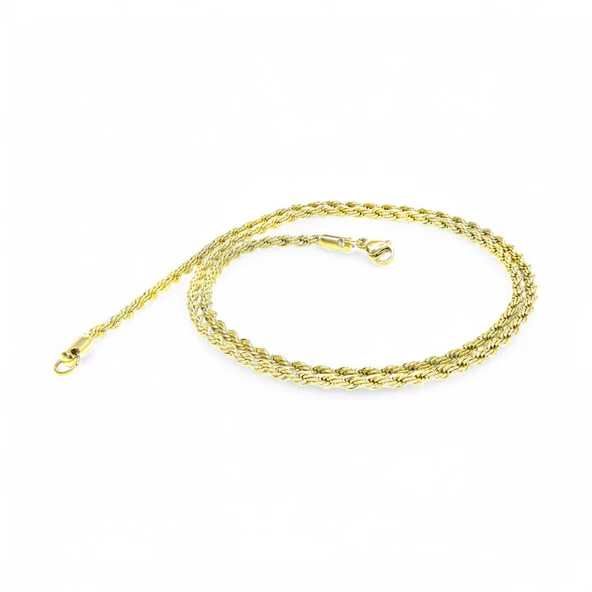 Sarı Sarmal Çelik Kolye 3Mm 3183CEK010 - Resim 2