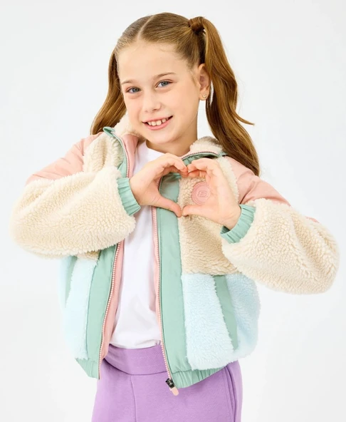 Skechers G Outdoor Fleece Full Zip Sherpa SK2520031-0136 Kız Çocuk Mont - Resim 5