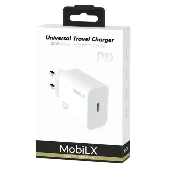 MobiLX M-08 25W Type-C Hızlı Şarj Adaptörü | Samsung, iPhone, Xiaomi, Oppo, Huawei, Reeder Uyumlu - 2