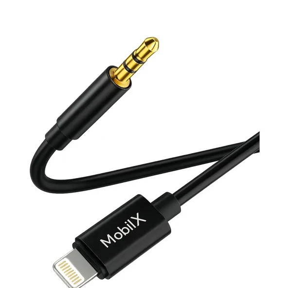 MobiLX M-X02 Lightning to 3.5mm AUX Ses Kablosu – iPhone Uyumlu, Stereo Ses Destekli, Altın Uçlu - 4