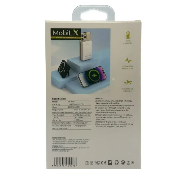 Mobilx 10000 mAh Fast 22.5W + 15W Kablosuz Hızlı Şarj Powerbank - 2