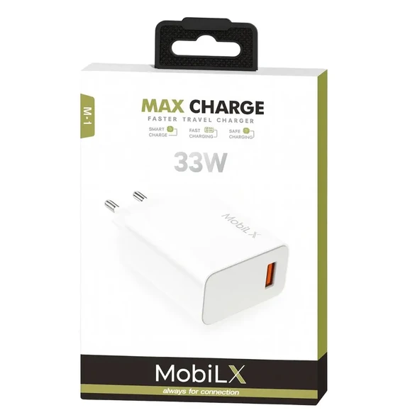 MobiLX M-17 33W Turbo Hızlı Şarj Adaptörü + Type-C USB Kablo | QC 3.0 Destekli - 2
