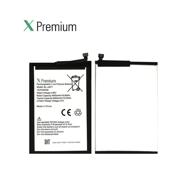 Xpremium Tecno Spark 7 Pro / Spark Go 2022 / Spark 6 Go / Spark 8c / Pop 5 Lite Batarya Pil Süper Yüksek Kalite 5000 mAh BL-49FT - 4