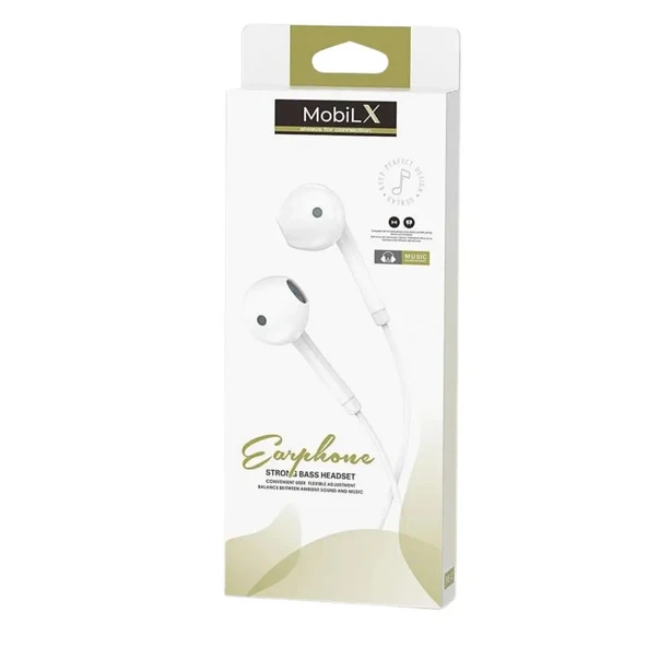 MobiLX ME-02 Beyaz Spor Kulak İçi Kulaklık – Aux Girişli, HD Ses Kalitesi, Tüm Telefon ve Cihazlarla Uyumlu - 2