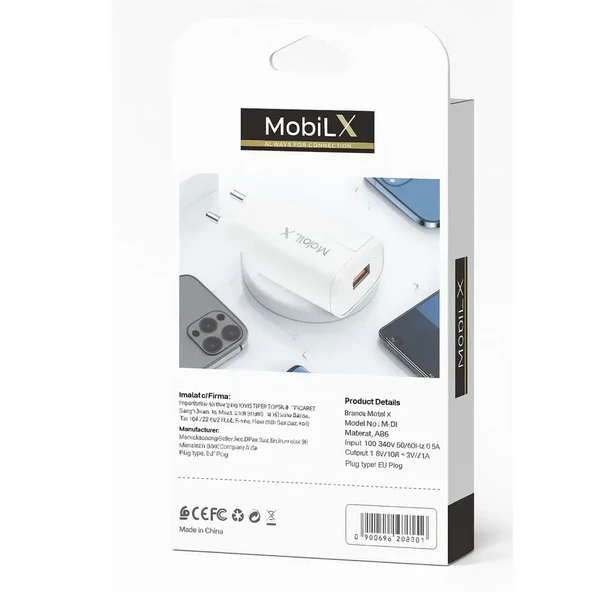 MobiLX M-04 2xUSB 2.4A Çift Çıkışlı Şarj Adaptörü | Samsung, Xiaomi, Oppo Uyumlu - 3