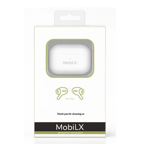 MobiLX PRO 2 Kablosuz Bluetooth Kulaklık – AirPods Pro 2 Görünümlü, Premium Stereo Ses, HD Mikrofon, HiFi, ANC, Kılıf Hediyeli - 3
