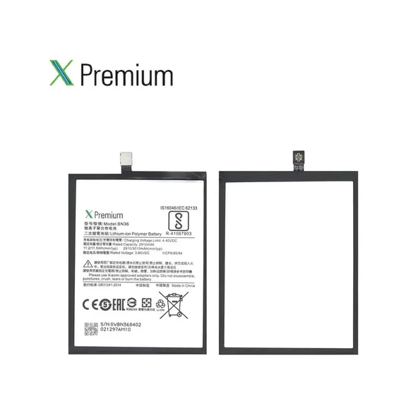 ​​Xpremium Xiaomi Mi A2 BN36 Batarya Pil Süper Yüksek Kalite 2910 mAh - 4
