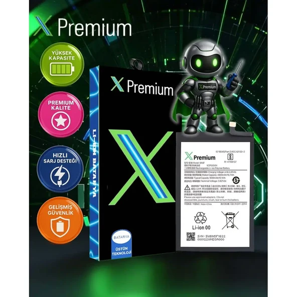Xpremium Xiaomi Redmi 12 (BN5F) Batarya – 4900 mAh Süper Yüksek Kapasiteli Güçlendirilmiş Pil - 1