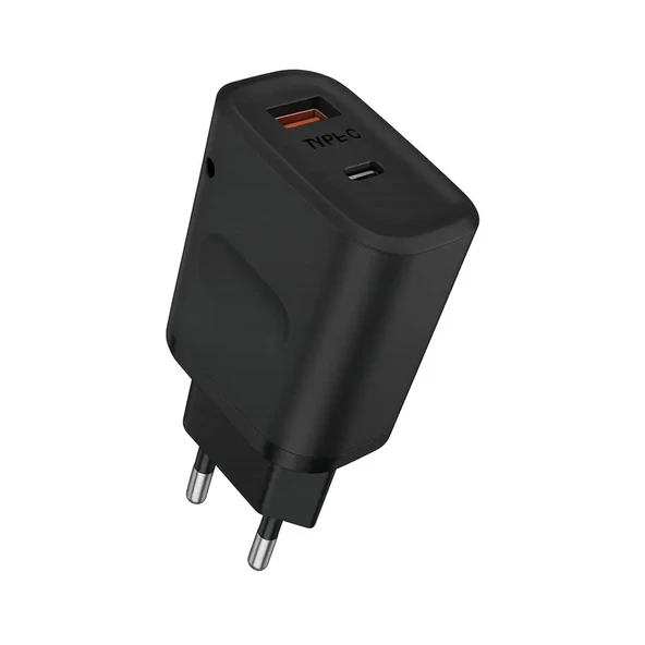 MobiLX 38W Siyah Hızlı Şarj Başlığı – PD20W + QC18W | Type-C Destekli | Model: M-11 - 2