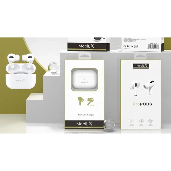 MobiLX ProPODS Kablosuz Bluetooth Kulaklık – Pro Model, Stereo Bass, HD Mikrofon, ENC Gürültü Önleme, Şarj Kutusu ve Kılıf Hediyeli - 5