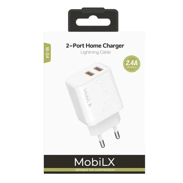 MobiLX 2.4A iPhone 8–14 Pro Max Uyumlu Hızlı Şarj Adaptörü + Lightning Kablo - 2