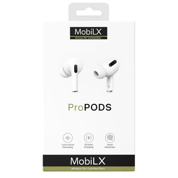 MobiLX ProPODS Kablosuz Bluetooth Kulaklık – Pro Model, Stereo Bass, HD Mikrofon, ENC Gürültü Önleme, Şarj Kutusu ve Kılıf Hediyeli - 2