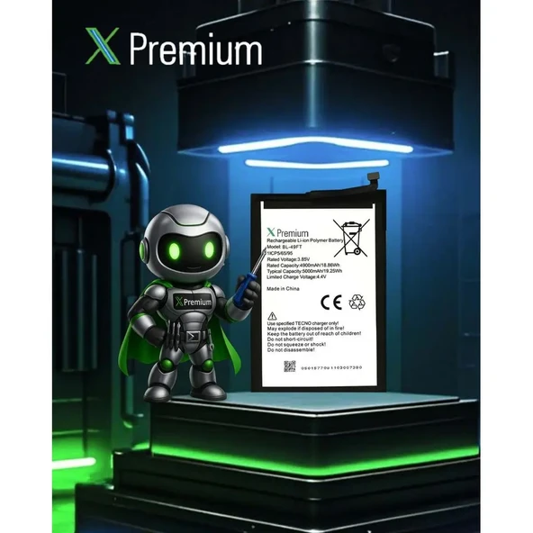 Xpremium Tecno Spark 7 Pro / Spark Go 2022 / Spark 6 Go / Spark 8c / Pop 5 Lite Batarya Pil Süper Yüksek Kalite 5000 mAh BL-49FT - 3