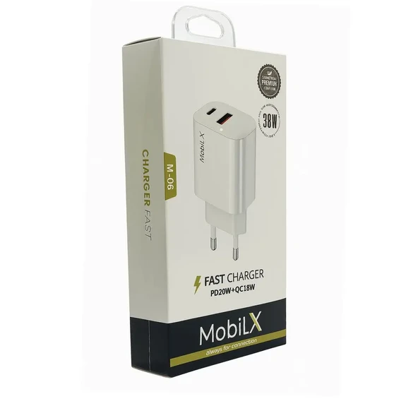 MobiLX 38W Hızlı Şarj Başlığı – PD20W + QC18W Çift Çıkışlı - 4