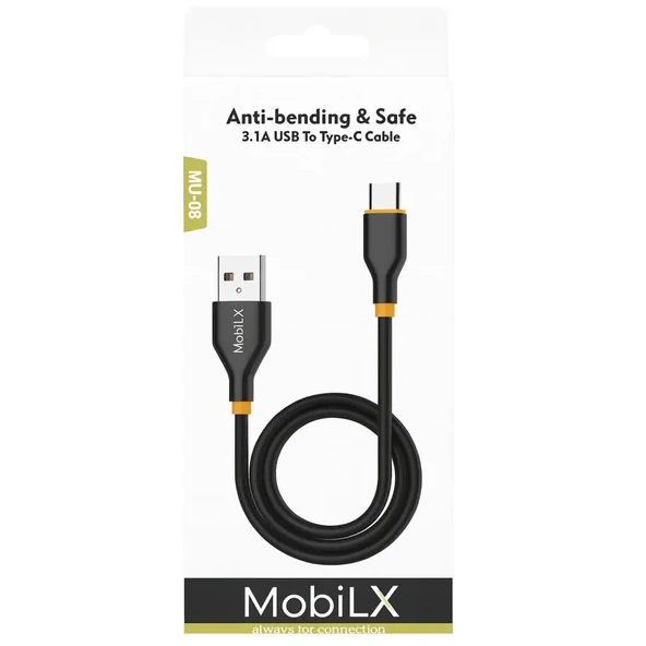 MobiLX 60W Silikon Type-C to Type-C Hızlı Şarj Kablosu - 2