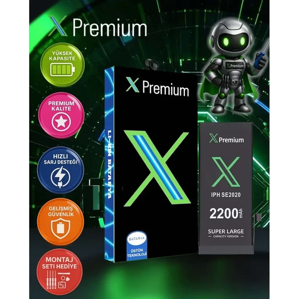 İPhone Se 2020 2. Nesil Batarya Pil Süper Yüksek Kapasiteli Güçlendirilmiş 2200 mAh Xpremium - 1