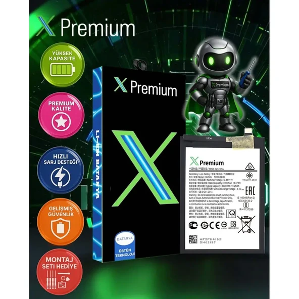 Xpremium Samsung A02s / A03 / A03s Uyumlu Batarya Pil Süper Yüksek Kalite 5000 mAh - 1