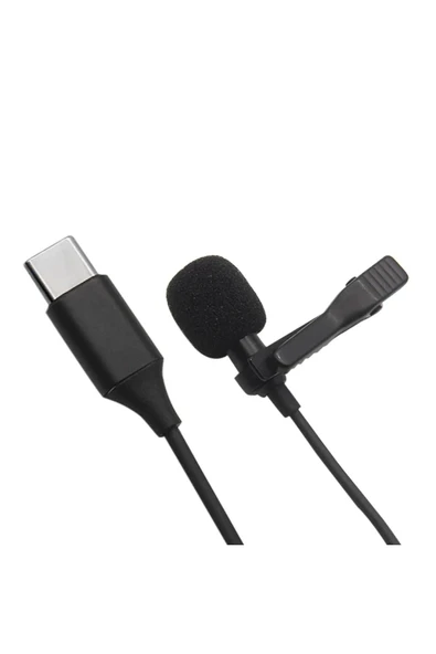 TNR Type-C 2 Metre Double Mikrofon - Siyah
