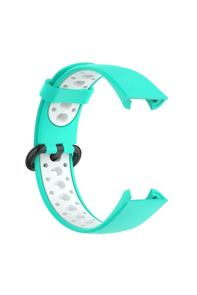 TNR Xiaomi Redmi Watch 2 Spor Delikli Kordon - Turkuaz-Beyaz - 4