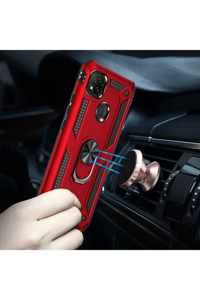 TNR Xiaomi Redmi 9C Kılıf Sofya Yüzüklü Silikon Kapak - Rose - 8
