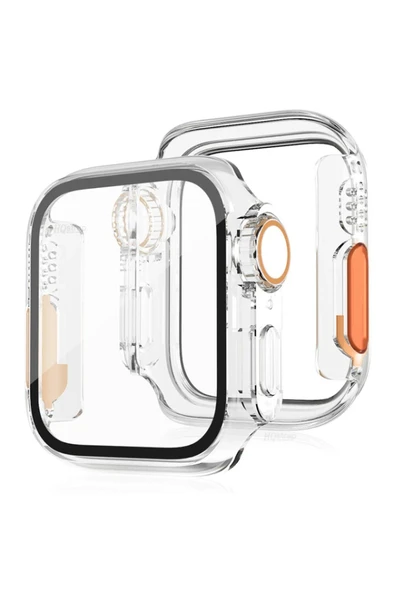 TNR Apple Watch 45mm Watch 49mm Kasa Dönüştürücü ve Ekran Koruyucu - Şeffaf