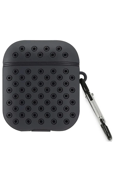 TNR Airpods 2 (2.nesil) Spor Delikli Kılıf - Siyah-Siyah